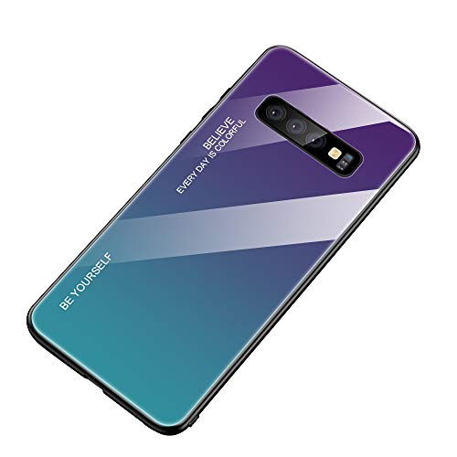 Alsoar Ultra Sottile Custodia per cellulare per Galaxy Note 8 Custodia Protettiva Gradient Vetro Temperato Cornice in Silicone Morbido Antiurti Antigraffio Vogue Cover Samsung Note 8 (Aurora Blu)