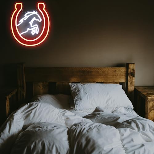 Image of Horse Neon Sign Kentucky Derby Preakness Stakes Decoration Cowboy Men Gifts