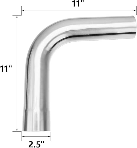 Miniatura 5 de A-KARCK Tubo de escape de 90 grados 2.5 "OD, curva de mandril de tubo de escape de acero inoxidable 304, personaliza tu propio sistema de escape