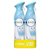 Febreze Air Mist Air Freshener Spray, Odor-Fighting Room Spray, Air Fresheners for Home and Bathroom and Kitchen, Aerosol Can, Linen & Sky Scent, 8.8oz, 2 Count
