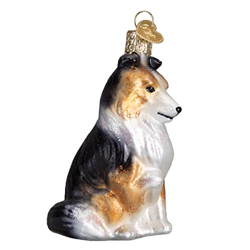 Old World Christmas Dog Collection Glass Blown Ornaments for Christmas Tree Sheltie, White, Brown & Black - Image 4