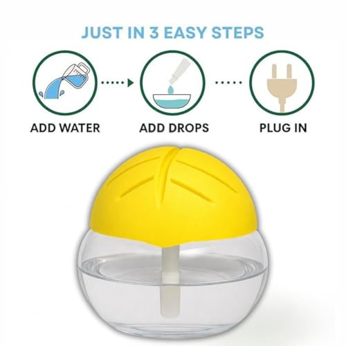 Image of Portable 3-in-1 Air Purifier, Aroma Diffuser & Air Humidifier with 1.5L Water Tank - Electric Revitalizer for Fresh Air & Fragrance at Home, Office, Bedroom & Spa (Yellow)