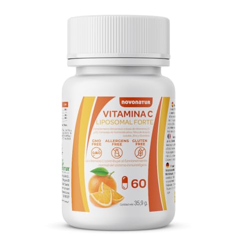 Novonatur Vitamina C Liposomal Forte 60 Cápsulas | Alta Biodisponibilidad con D3 Zinc y Glutatión | Energía Inmunidad Antioxidante | Sin GMO Sin Gluten Sin Alérgenos | Fabricado en España
