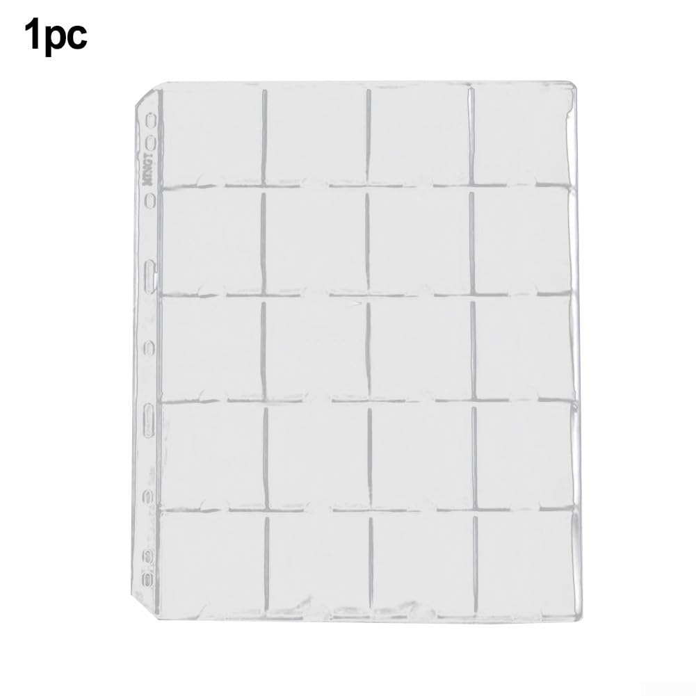 10 Fogli Portamonete In PVC Trasparente Per Collezionisti - 42 Tasche Ciascuno, Per Album A 3 Anelli, 28x28mm