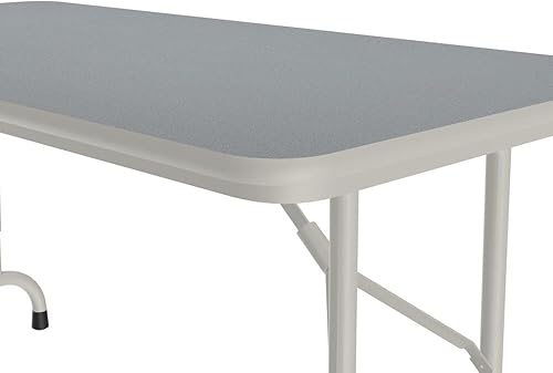 Miniatura 130 de Correll - Mesa plegable de altura ajustable y resistente, parte superior laminada de alta presión, fabricada en Estados Unidos, delantal de acero