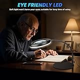 Akynite LED Desk Lamp with 12X Magnifying Glass, 5 Colours & 9 Brightness, 2 in 1 Magnifier Table Light with Clamp & Base, Magnifying Glass Lamp for Craft Hobby Sewing Modelling Carving - Image 10