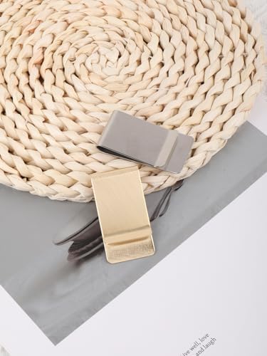 2 Pcs Stainless Steel Money Clips 2×1 Inch Slim Cash Clip Credit Card Clip for Men (Gold and Silver)2