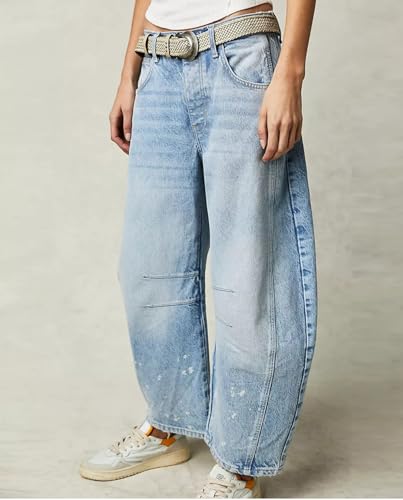 Barrel Jeans Women Baggy Boyfriend Jeans for Women y2k Cargo Jeans Wide Leg High Waist Midrise Button Fly 2024 Fall - Image 4