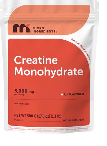 Micro Ingredients Creatine Monohydrate Powder 500g (100 servings)
