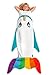 Produktbild Die weiche Regenbogen Narwal-Fisch Decke, Mikrofaser-Plaid für Kinder und Madchen, Plaid für Sofa, Deckensack, Schlafsack, Reisedecke 142 cm lang, mit Flosse, MULTIFARBE, Meerjungfrau Decke