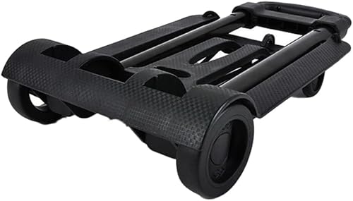 Miniatura 8 de SOLUSTRE Carrito de compras plegable para comestibles, negro, 4 ruedas, material de hierro duradero, fácil de transportar y almacenar, ideal para