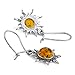 Amber Sterling Silver Romantic Sun Earrings