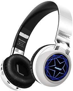 Riwbox WT-8S Bluetooth Headphones, LED Light Up Wireless Headphones Over Ear Hi-Fi Stereo
