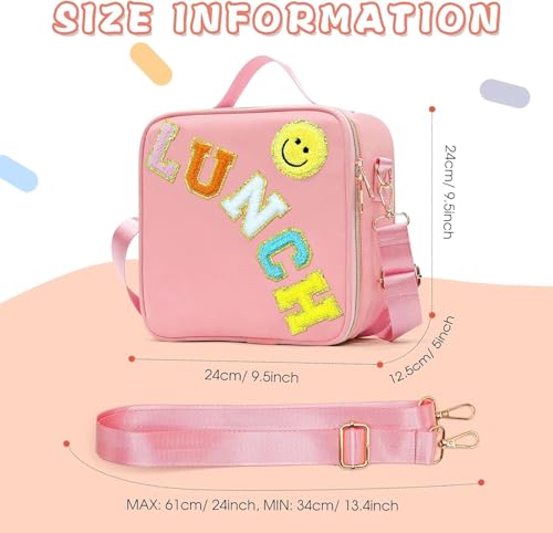 ZAKSTAR Insulated Lunch Bag for Kids and Women, Large Preppy Lunch Bag with Adjustable Shoulder Strap - Image 4