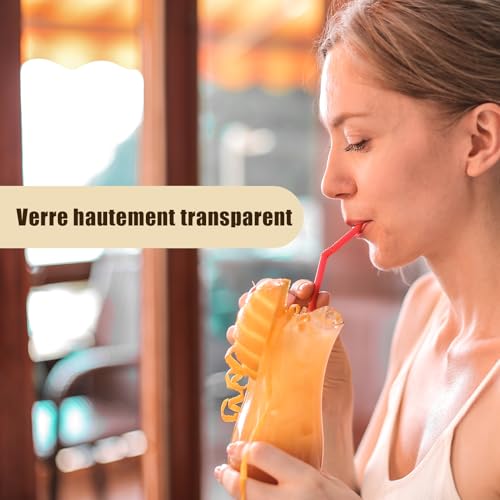 MYKAGS 6 PCS Hurricane Glass Set, 13.8 Ounce Pina Colada Cocktail Glasses, Ideal for Juice Water Tropical Drinks Clear Tulip Drinking Cups – Image 6