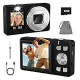 Digital Camera, 4K 48MP Autofocus Dual Screen for Selfies, 18X Zoom Fill Light,...