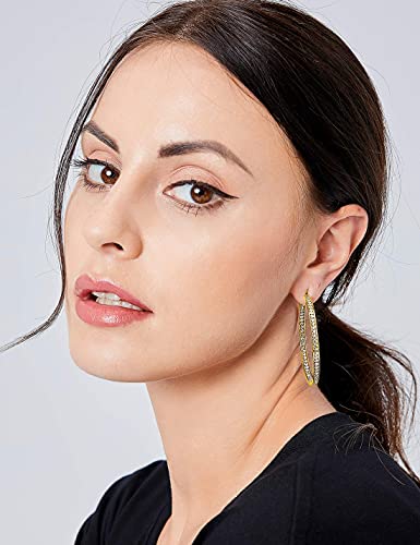 Large Rose Gold Stainless Steel Hoop Earrings for Women, Big Hypoallergenic Hoops Earring ARSKRO Huge Cubic Zirconia Rhinestone Crystal Basketball 50mm 2 inch Ear Ring Jewelry Gifts for Women Mens Sensitive Ears2