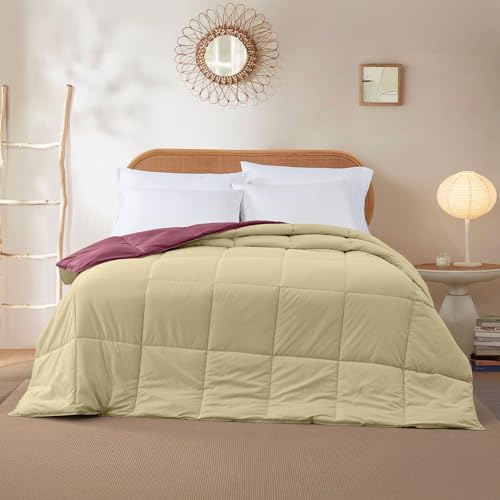 Image of Modern Threads Down Alternative Reversible Comforter Red /Beige California King