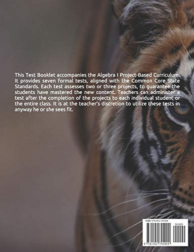 Algebra I Project-Based Curriculum Test Booklet - Image 2