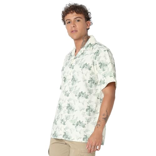 Image of Spykar Men's Relaxed Fit N /A Half Sleeve Printed Casual Shirts