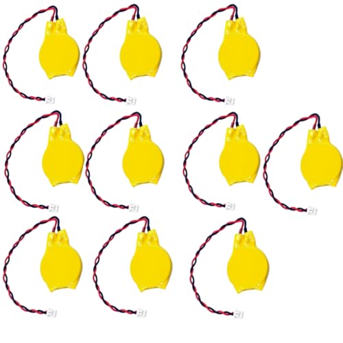 QLQXQTy CMOS Battery Pack with Wire Leads, 3V CR2032, MOLEX Connector, 10-Pack