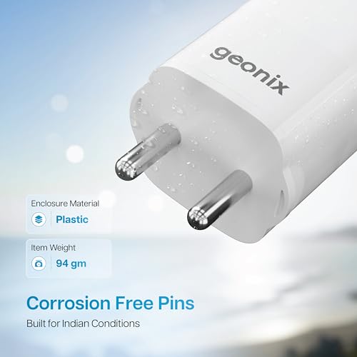 Image of Geonix Atomic G65, Gan Charger, 65W GaN Charger | Dual Port USB & Type-C Fast Charging Adapter for iPhone 16-11 Series, iPad, Android, Laptop, Tablet, Power Bank (White)