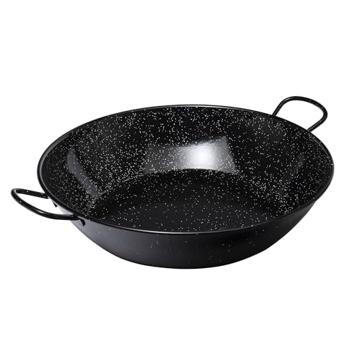 VAELLO - Plat à Paella Haut en Métal Émaillé - Plat de Cuisson Résistant, Accessoire Cuisine Extérieure Facile à Nettoyer - Poêle à Paella à 2...
