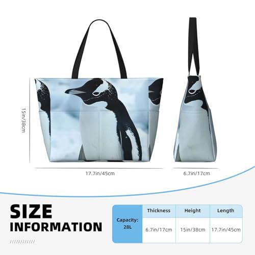 Penguin Print Each Travel Bag Large Capacity Tote Bags Foldable Pool Bag Zipper Handbags Vacation4
