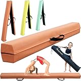PreGymnastic 6FT/8FT/9.5FT Folding Balance Beam for Kids Ages 3-12, Foldable Gymnastics Floor Beam-Extra Firm Suede Cover with Carrying Bag for Home-Gym Equipment for Toddler Teenager