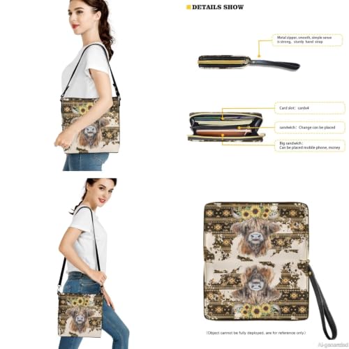 Image of Bucket Crossbody Bag Set for Women Lady, Leather Purse and Wallet Set Large Bucket Bag with Wallet