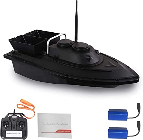 Bateau d'appât de pêche télécommandé noir et robuste à longue distance - 2