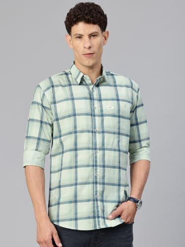 Image of Majestic Man Comfort Slim Fit Pure Cotton Checked Casual Shirt