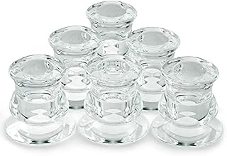 Clear Glass Candle Holders, Ymenow 6pcs Glass Tea Light Candle Holders for Candlestick Candles Holders for Pillar Candles Taper Candles / for Living Room Wedding Halloween Decor - Dia 0.94in/2.4cm