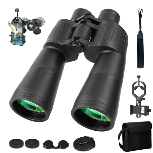 Image of UHD 12x60 Stargazing Long Range Binoculars Waterproof with Clear Vision BAK4 Prism Lens&Adapter,Fogproof Zoom High Powered Binocular Gift for Adults Moon Watching Bird Watching Scenery Wildlife View