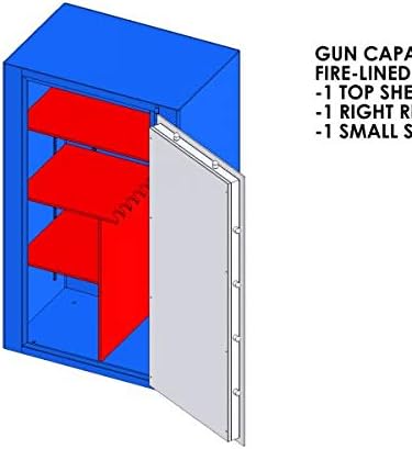 The OG 1/4″ 24x36x60 USA manufactured from one piece of steel eliminating soft spots and seams Hand crafted bolts on all sides Custom relocking system Anti theft Cabinet safe Wall safe Digital keypad by KAYNINE Safes (Top Shelf, Right Rifle Rack, Small Shelf, Pink)
