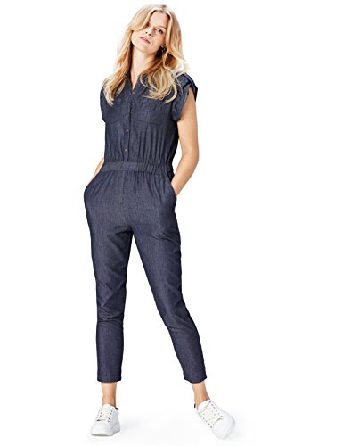 Find. Demin Monopezzo Donna, Blu (Blue), 44