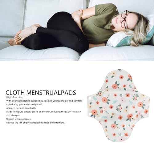 Image of 5pcs Reusable Menstrual Pads, Reusable Pads for Women, Cloth Pads for Women, Washable Sanitary Napkins Reusable Cloth Menstrual Pads Breathable Feminine Pads for Women Girls