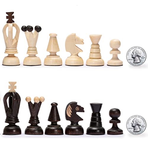 Juego de Ajedrez Europeo de Madera Husaria King's Continental miniatura 2