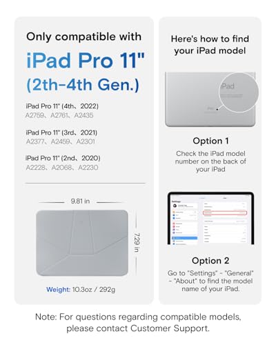 Image of MOFT Dynamic Folio Case for iPad Pro 11 inch(2nd /3rd /4th Generation, 2020 /2021 / 2022), Silm Magnetic Stand Case with 20+ Viewing Angles, Auto Wake /Sleep,Soothing Mist x Misty Cove