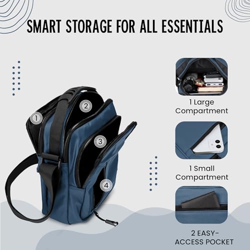 Image of CARRY TRIP Men Sling Bag with 1 Large & 1 Small Compartment, 2 Pockets, Water Resistant Crossbody Travel Bag -Chest Shoulder Side Bag for Travelling, Daily Use - Compact, Lightweight & Durable