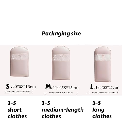 Hanging Garment Bag with Self Compression Zipper,Space Saving Hanging & Closet Organizer, Self Compression Clothes Bag for Down Coats/Winter Jackets/Thick Clothes(Large/Medium/Short, 3-Pack) (Gary)3