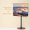 unho Black Rolling tv Stands for Living Room Swivel Portable tv Stand on Wheels for 40-75 Inch LCD LED OLED TVs, Height Adjustable&Wood Basecorner tv Stand, Mobile TV Cart Holds up to 110Lbs