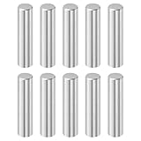 uxcell 10個 ダボピン 棚受け用 直径10mm 長さ40mm 316Lステンレス鋼製 ダワールピン シェルフサポートピン 円筒形 家具固定 DIY 金属製 シルバー