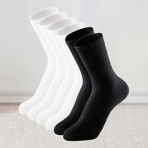 3-Pack Women’s Lightweight Cotton Crew Socks, Casual Athletic Socks for Gym and Everyday Wear