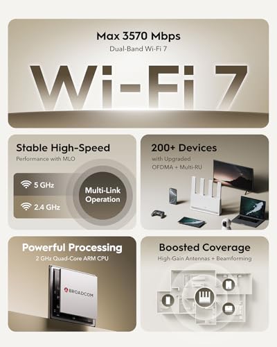 Cudy Dual Band BE3600 Wi-Fi 7 Router WR3600E 4 Gigabit Ports, 2.0 GHz Quad Core, 4 Antennas VPN Clients & Server, Cudy APP, Cloud Control - Image 3