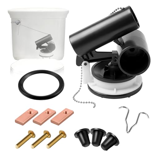 Recopilación de Inodoros de una pieza los mejores 10. 44 Enhon - Conjunto de válvula de descarga de inodoro compatible con el estándar estadounidense 047107-0070A/3161-Series Kit de repuesto para inodoros de una pieza