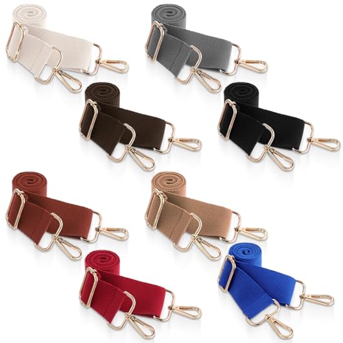 8Pcs Plain Purse Straps Burgundy Wide Crossbody Purse Shoulder Straps Replacement for Handbag Cross Body Strap for Women Adjustable Bag Strap for Crossbody Bags, Guitar, Beige Grey Black Blue Khaki