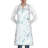 [ZOOKISS] アナと雪の女王 エルサ エプロン かわいい ２つのポケット レディースエプロン・防水・軽量 ・ソフト お洒落 おしゃれ エプロン 汚れにくい シワになりにくい 保育士 業務用 家庭用 男女兼用 アニメ 人気 プレゼント