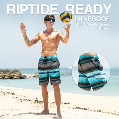 Image of Kanu Surf Men's Big Viper Extended Size Stripe Swim Trunk