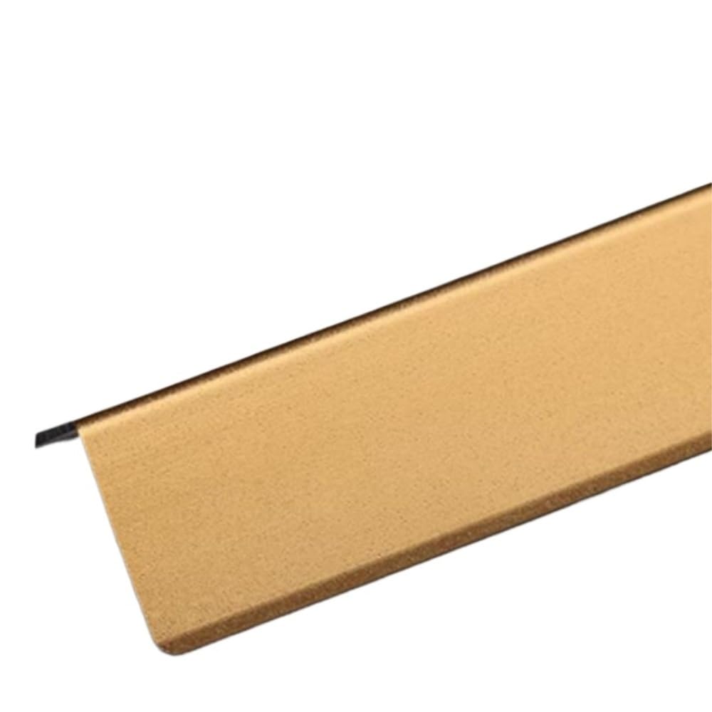 50cm Length Corner Protection Strips Aluminum Alloy Metal Wall Protection Strips Corner Anti-collision Stickers(Frosted golden,2x2x50cm 10Pcs)